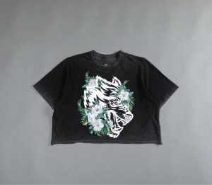 Womens Fitness Yoga Short Sleeve round Neck High Waist Crop Top T-Shirt Breathable Moisture Wicking Ultra Stretchy Running Gym Dance