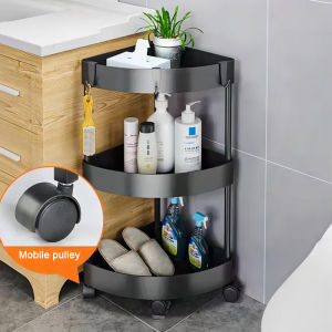 GEEK Bathroom corner storage rack kitchen rack wheeled trolley trolley organizer