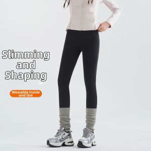 MiiOW | Fleece-lined Thickened Warm Leggings Slim Fit Gray