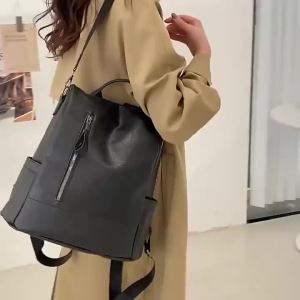 2024 New Hot Women’s Backpack Designer High Quality Soft Leather Simple Fashion Backpack Large Capacity Antitheft Shoulder Bags