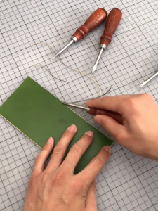 Red handle leather edge trimmer DIY leather surface finishing leather carving chamfering leather goods manual edge trimmer thinning tool