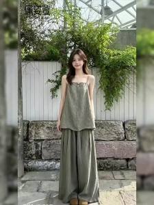 PEIZIXUAN | Relaxed Style Fashionable Grey Set Female Summer