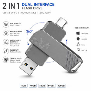 USB 2.0 Type C Flash Drive 128GB 64GB 32GB 16GB 8GB Pendrive High Speed Dual Memory Stick For Smartphone Laptop