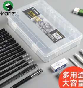 New Multi-Purpose Pencil Case Large Capacity Transparent Plastic Art Supplies Storage Box for Sketching And Drawing Elementary School Students