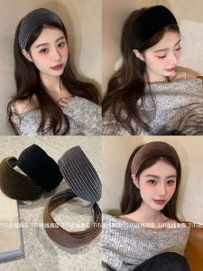 Wide Velvet Hairband High Hairline Black Grey Fashionable Korean Style Hair Accessories Comfortable Fit Branded as Other Home
