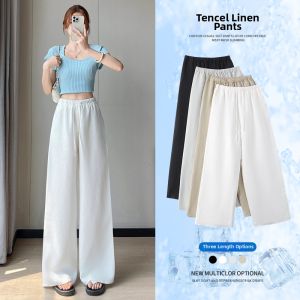 La Chapelle | Summer Lightweight and Drape Tencel Linen Pants High Waist Loose Straight