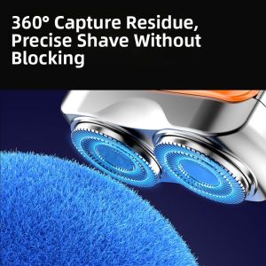 MONLEYTA | German Quality Electric Shaver 2024 New Mens Travel Portable Mini Rotary Shaving Razor Stainless Steel Blade Skin Care Fast Charge