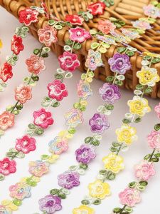 Thêu Hoa Nhỏ Viền Ren Nhiều Màu Sắc Tinh Tế DIY Cổ Áo Quần Áo Phụ Kiện Thêu Ren Viền Nhỏ