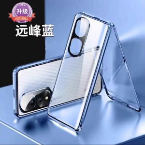 Honor 90 pro Full Cover Privacy Glass Lens Transparent Double-Sided Magnetic Attraction Phone Case Mens Fashion Protective Shell