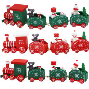 (1 Piece/pack) 20cm Christmas Train Toy Holiday Window Display Desktop Christmas Decoration Hanging Ornament Childrens Toys DIY
