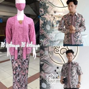 Setelan Couple Kebaya Kutubaru Brokat Pasangan Kemeja Batik Pria Atasan Baju Kondangan Pesta Wisuda