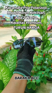 Kacamata Hitam Polarized Pria Terbaru dengan Free Box & Kain Lap Eyewear Sunglasses