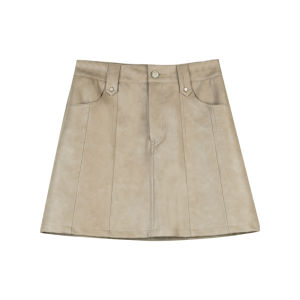 Takeanap High Waist A-Line Mini Skirt Womens Retro Faux Leather Short Skirts Sweet School Style Pleated Skirts Spring 2024