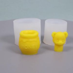 Gấu Bông Nến Thơm Khuôn Silicon Handmade Mật Ong Thạch Cao Làm Nến Dụng Cụ 12x10.5x10cm Kích Thước Hình Dạng Động Vật