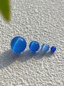 Handmade Blue Cats Eye Stone Loose Beads Semi-Finished DIY Jewelry Accessories Bracelet Making Supplies from Zhou Fu Gold Store