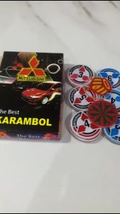 Biji Karambol Tebal 3 mm Motif Mitsubishi / Random | Koin Krambol Satu Lapis Original | Keping Kerambol 3mm | Coin Carambol Carrom Games