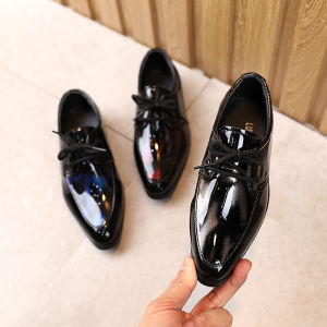 lontakids Childrens School Uniform Leather Shoes Comfort Formal Shoes Toddler Kids Boys Pointed Toe Non-Slip Dress Shoes