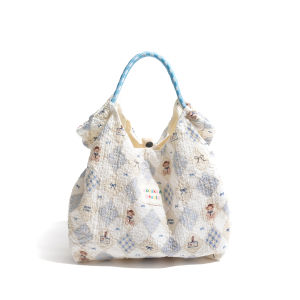 Túi Vải Canvas in Họa Tiết Hoạt Hình Dễ Thương Túi Đeo Vai Đơn Túi Xách Túi Đi Làm Túi Du Lịch Túi Vải Canvas Túi Xách Nữ