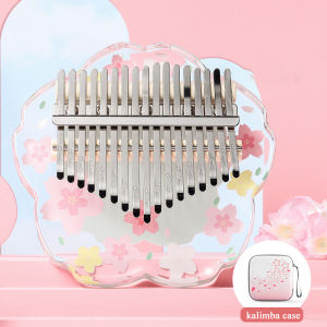 Hluru Kalimba 21 Keys with Case Flatboard Crystal Clear Thumb Piano 17 keys Kalimbas Acrylic Musical Instrument Mbira