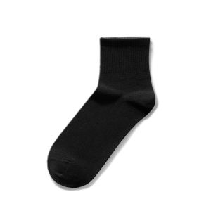 ถุงเท้ากีฬาคอตตอน Pure Cotton สำหรับผู้ชาย ถุงเท้ากันแบคทีเรีย ดูดซับเหงื่อ ป้องกันกลิ่น ถุงเท้าครึ่งแข้ง ถุงเท้าลำลอง สีดำและสีขาว