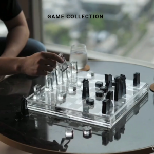 Klear Chess set เกมส์หมากรุกอะคริลิค กระดานหมากรุก หมากรุก งานอะคริลิค เงางาม ของแต่งห้อง