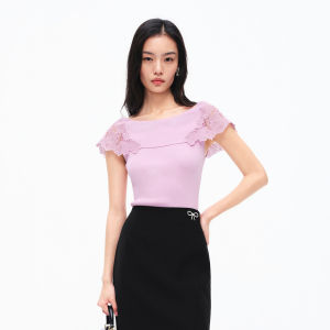 Koradior | Elegant Design Single Shoulder Knitted Top Fall