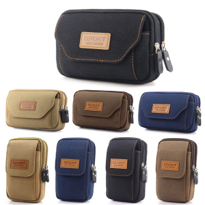 Túi Đeo Chéo Điện Thoại Di Động Nam Túi Đeo Hông Nhiều Chức Năng Làm Việc Tại Công Trường Túi Đeo Chéo Nhỏ Vuông Màu Trơn Thể Thao Mới
