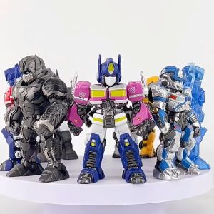 Action Figure TRANSFORMERS set - Mainan Miniatur Pajangan Topper Kue Rescue Bots Robot Optimus Bumbleebee Transformer
