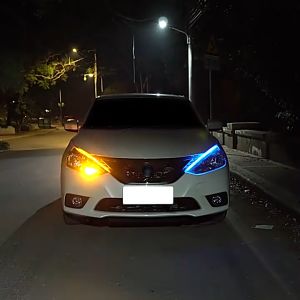2PCS Daytime Running LED Light Waterproof Car Soft Tube LED Strip DRL Flowing Turn Signal Lights 12V