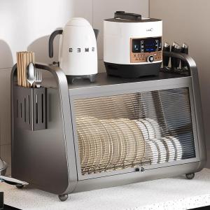 Kitchen Multi-Function Bowl Plate Storage Rack Dish Draining Shelf Utensil Storage Metal Material No-Drill Installation