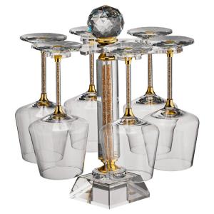 BANGBEBE | Luxury Crystal Red Wine Goblet Set Gold Trim