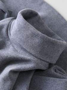 Warm Soft Long Sleeve Thermal Velvet Fabric High Collar Mens T-Shirt for Winter Comfortable Skin-Friendly Neck Warmer T-Shirt