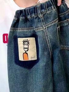 Childrens Casual Denim Jeans New Small Kids Boys Girls Fashionable Versatile Spring Autumn Style Korean Version Sportswear