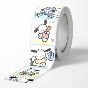 Bandai | 500PCS/Roll Pochacco Anime Stickers Cute Melody Cartoon Decals Toy Journal Notebook Guitar Phone Kid Reward Sticker Gift