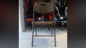 Rattan Steel Leg Folding Chair (Coffee)