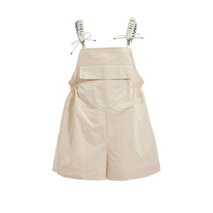 Silicone Strap Blue and White Loose Short Jumpsuit