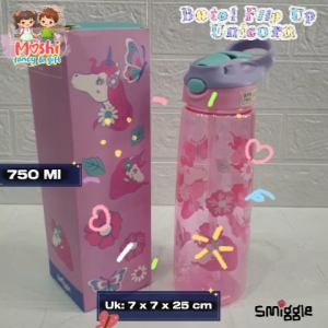 Botol Minum Unicorn Pink / Tempat Minum Unicorn / Botol Air Minum Sedotan Motif Unicorn Flip / Botol Minum Unicorn 750 ml
