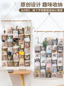 Thickened Cotton Fabric Storage Hanging Bag for Childrens Room Decor Nursery Wall Mounted Storage Bag Dormitory Organization Tool