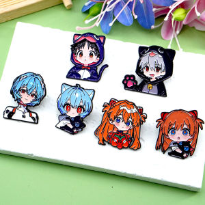 Potdemiel | 6Pcs Cartoon Anime Girl Boy Character Enamel Pins Cute Metal Lapel Brooch Badge Backpack Denim Jacket Fashion Accessories Gift