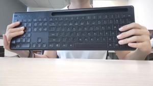 JOMAA | JOMAA Dual Mode Rechargeable Bluetooth & USB Wireless Keyboard Backlit Colors LED Silent Click Keyboard and Mouse Set
