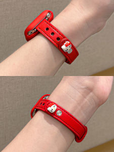 3D Kitty Apple Watch S11 Double Buckle Leather Strap Womens Simple Style Ultra/10/9/8/Iwatch Se Autumn Winter Set