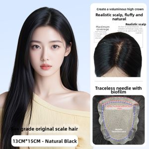NIANYAO | Real Human Hair Invisible Extension Top Hair Replacement Patch