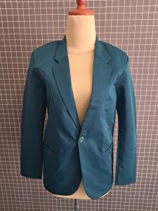 Jas Blazer wanita Model slim fit Warna hijau Tua Pull puring