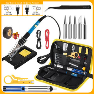NEW Soldering Iron Kit Welding Tool (908-02:16-IN-1)(908-06:20-IN-1 With Digital Multimeter) 5 Extra Tips EU/US Plug 60W