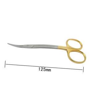 12.5cm Double Bending Dental Surgical Scissors Stainless Steel Curved Tip Tissue Scissors Forcep Dental Surgical Instrument Tool