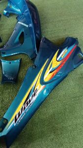 ชุดสีใส่เวฟ125R หัวแหลมเบ้าแจใหญ่ไมล์สายมี12ชิ้น สีเขียวหัวเป็ด jj