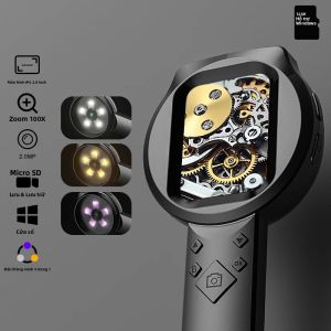 Kính Lúp Kỹ Thuật Số 28  HD 1080P Kính Hiển Vi Cầm Tay Cầm Tay 100X Có Đèn LED Để Sửa Chữa Điện Tử Kiểm Tra Đồ Trang Sức