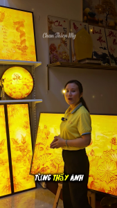 Hào Quang Trúc Chỉ In Cao Cấp CHÂN THIỆN MỸ Đèn Phong Thủy Trang Trí Bàn Thờ Phòng Thờ TC-HQ-270