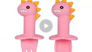 Baby Dinosaur Silicone Suction Plate and Spoon Fork