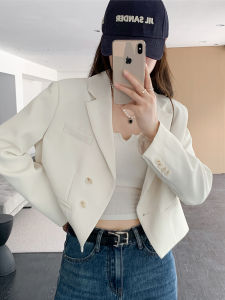 เสื้อสูทสั้นผู้หญิง 2026 ฤดูใบไม้ผลิ ดีไซน์ใหม่ ดีไซน์เก๋ไก๋ ลำลอง แขนยาว ปกโปโล กระดุมเดียว สีสันสดใส